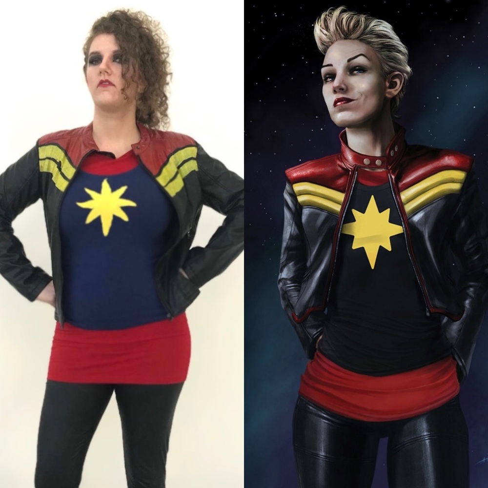 Punk Captain Marvel Cosplay Costume Handmade | Approx. Size M | See Description